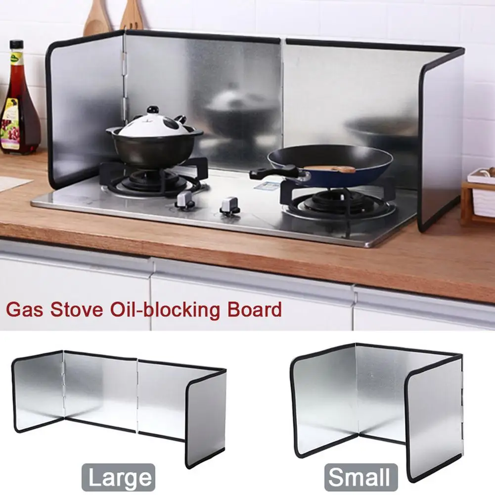 Anti Splatter Shield Guard Oil Anti-Splash Block 3-Sided Splatter Shield Guard Oil Gas Stove Baffle Heat Insulation Kitchen