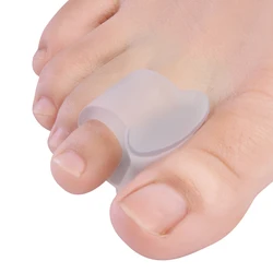 2 stücke Blau Weichen Silikon Gel Toe Separator Hallux Valgus Bunion Spacer Thumb Corrector Fußpflege Werkzeug C1708