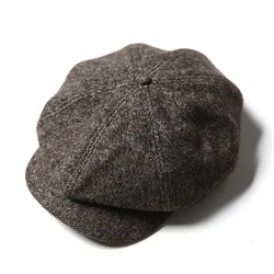 NON STOCK Wool Blend Newsboy Hat Vintage Peaky Blinders Baker Boy Cap For Men