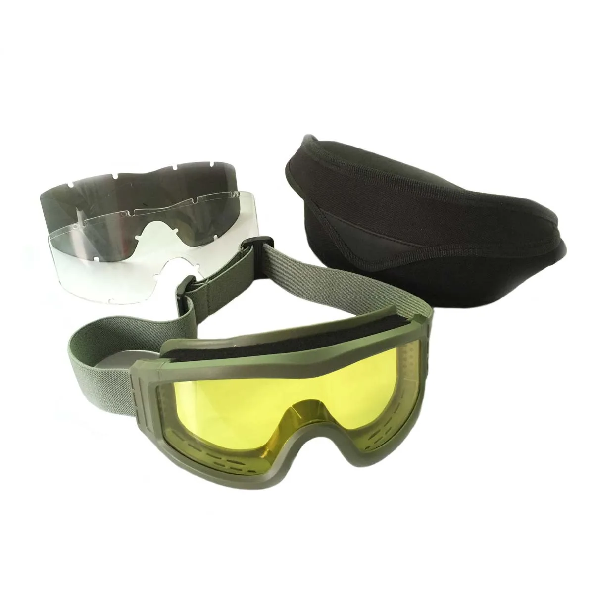 TPU frame anti-shock anti-ultraviolet bulletproof three lenses camouflage military protective glasses