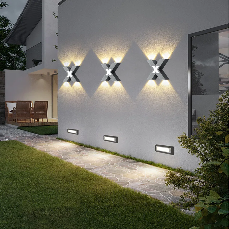 

Outdoor Waterproof X Shape Wall Lamp Indoor and Outdoor Villa Courtyard LED Light Staircase Balcony Corridor Creative Modern