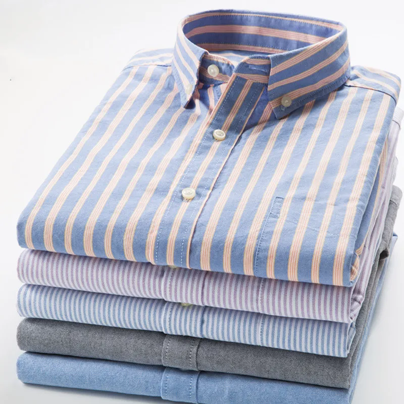 Camisa Oxford a cuadros de talla grande 8XL 7XL para hombre, camisas de vestir ajustadas de manga larga de algodón puro de alta calidad, suaves y cómodas