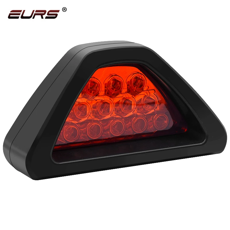 1pcs Brake Lights Universal F1 Style Red Rear Tail Third Warning Triangle Brake Stop Safety Lamp Light Car LED Signal Lamp 12V