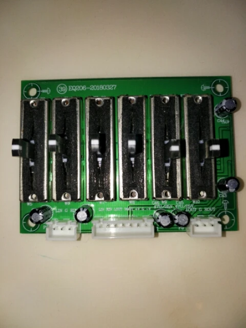 Stereo Two-channel 6-segment EQ Equalizer Board, Six-segment Tone Preamp Board, DC Dual Power Supply Front Board