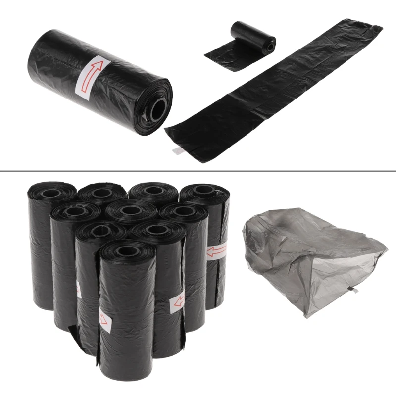 10 Roll/Set Garbage Bag Degradable Pet Poop Shit Trash Home Kitchen Universal Waste Black