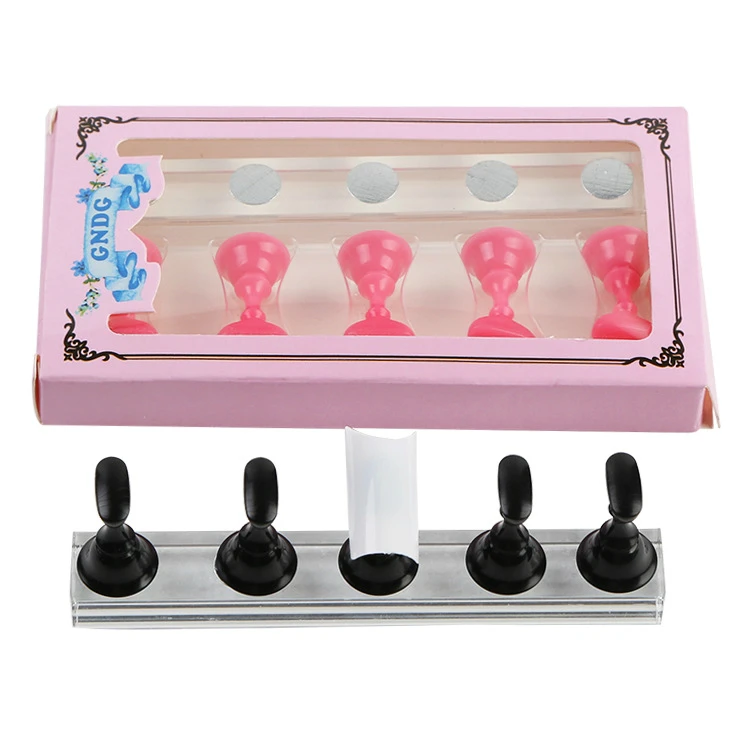 5PCS 1 Set Nail Art Checkerboard Display Stand Acrylic Magnetic Clip Holder Practice Nail Holder Manicure Tool