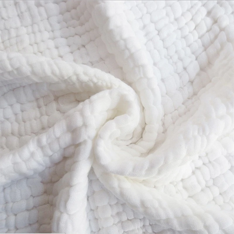 40 Pieces 6 Layers Crinkle 100 Cotton Gauze Blanket White Color Big Size 140 x 200 Cm And 100 x 200 Cm Customize