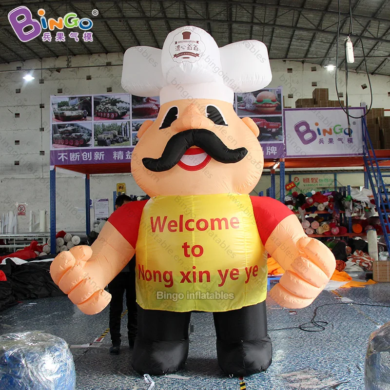 

ORIGINAL NEW 3mh Inflatable Cartoon Chef Customized Restaurant Cook Advertising Balloon