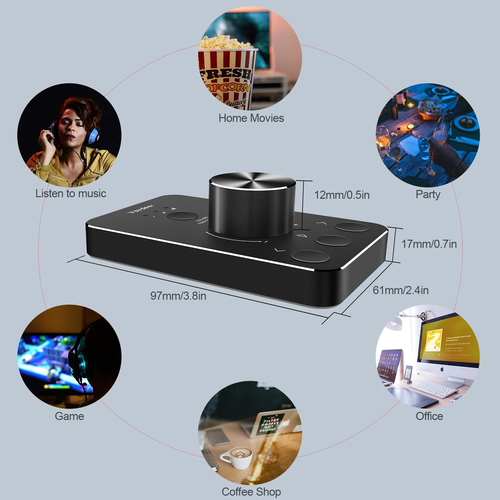 Usb Volumeknop Computer Speaker Controller Een Klik Mute Functie En 3 Volume Control Modes Audio Aanpassen