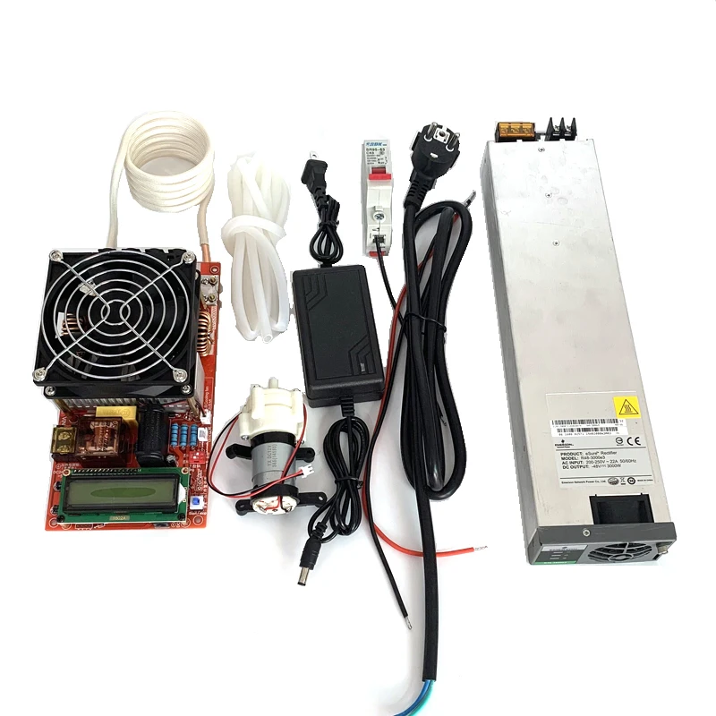 2000W ZVS  High Frequency Induction Heater Module Flyback Driver Heater Good Heat Dissipation + Coil +pump +power Adapter