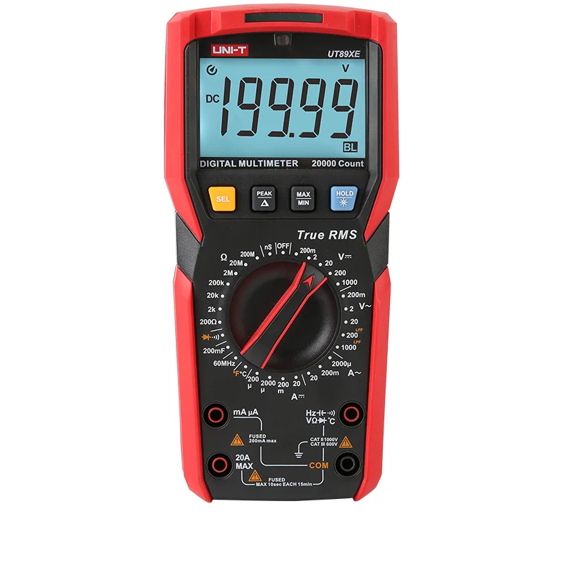 UNI-T UT89X UT89XD Professional Digital Multimeter True RMS NCV 20A Current AC DC Voltmeter Capacitance Resistance Tester