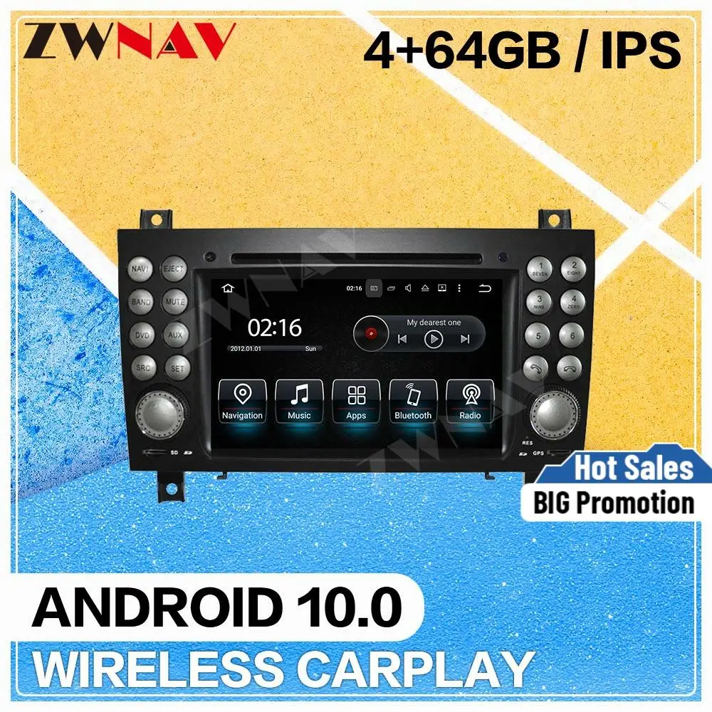 4+64G Android 10.0 Car multimedia Player for MecerdesBenz SLK-171 2004 2005 2006 2007-2011 audio radio auto stereo IPS head unit