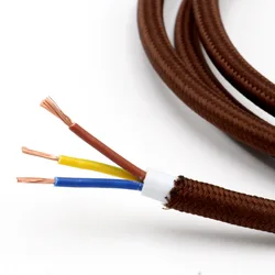 3 Core 0.75mm2 Fabric Braided Cable Woven Cloth Covered Flex Cord Vintage Light Electric Wire