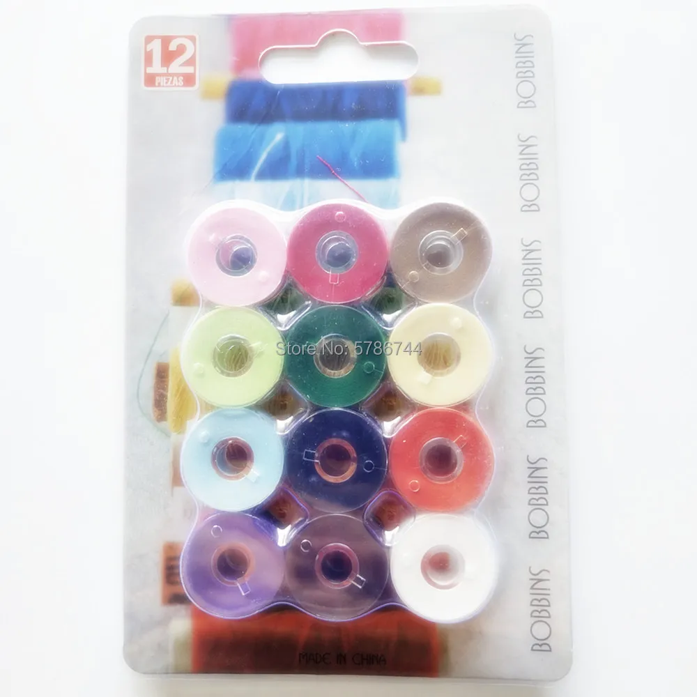 

2518P 12pcs Bobbin with thread for singer domestic multi-function sewing machine sewing kit