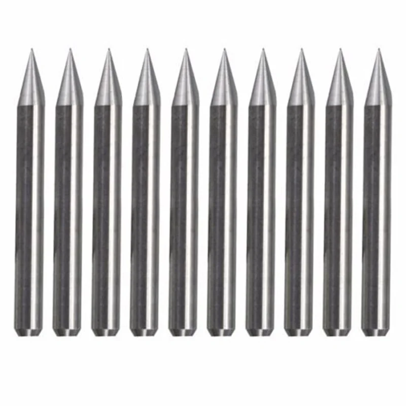 New 10PCS V-shape Carbide PCB Board 0.1mm 30 Degree Engraving Bits CNC Router Tool Engraving Tools Cutting Milling