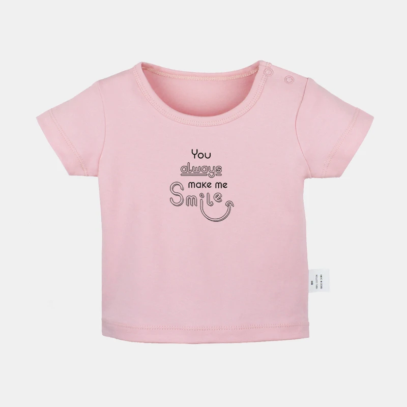 

You Always Make Me Smile Kale Design Newborn Baby T-shirts Toddler Graphic Solid Color Short Sleeve Tee Tops