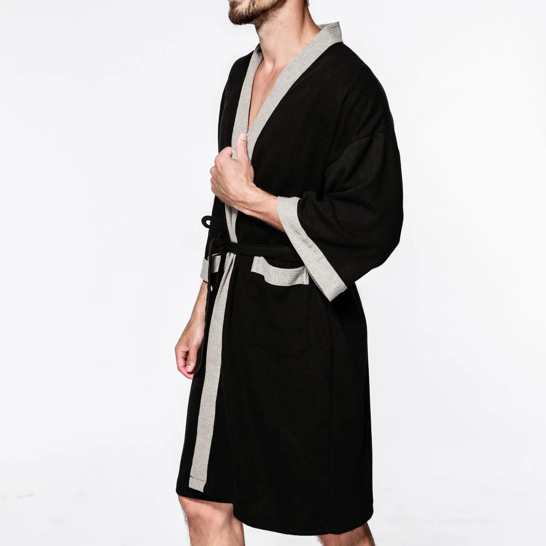 Spring summer Men\'s bathrobe 7XL Bust 140cm 6XL 5XL Loose cotton bathrobe