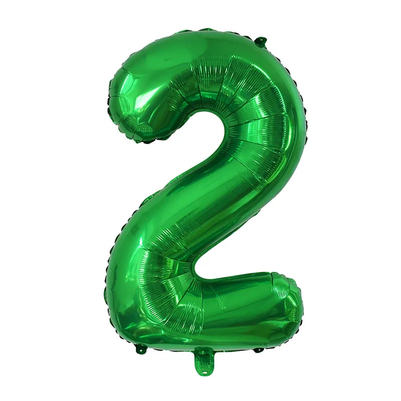 32inch Green Number Balloon Digital 0 1 2 3 4 5 6 7 8 9 Aluminum Foil Ballon for Kids Birthday Party Decoration Safari Wild One