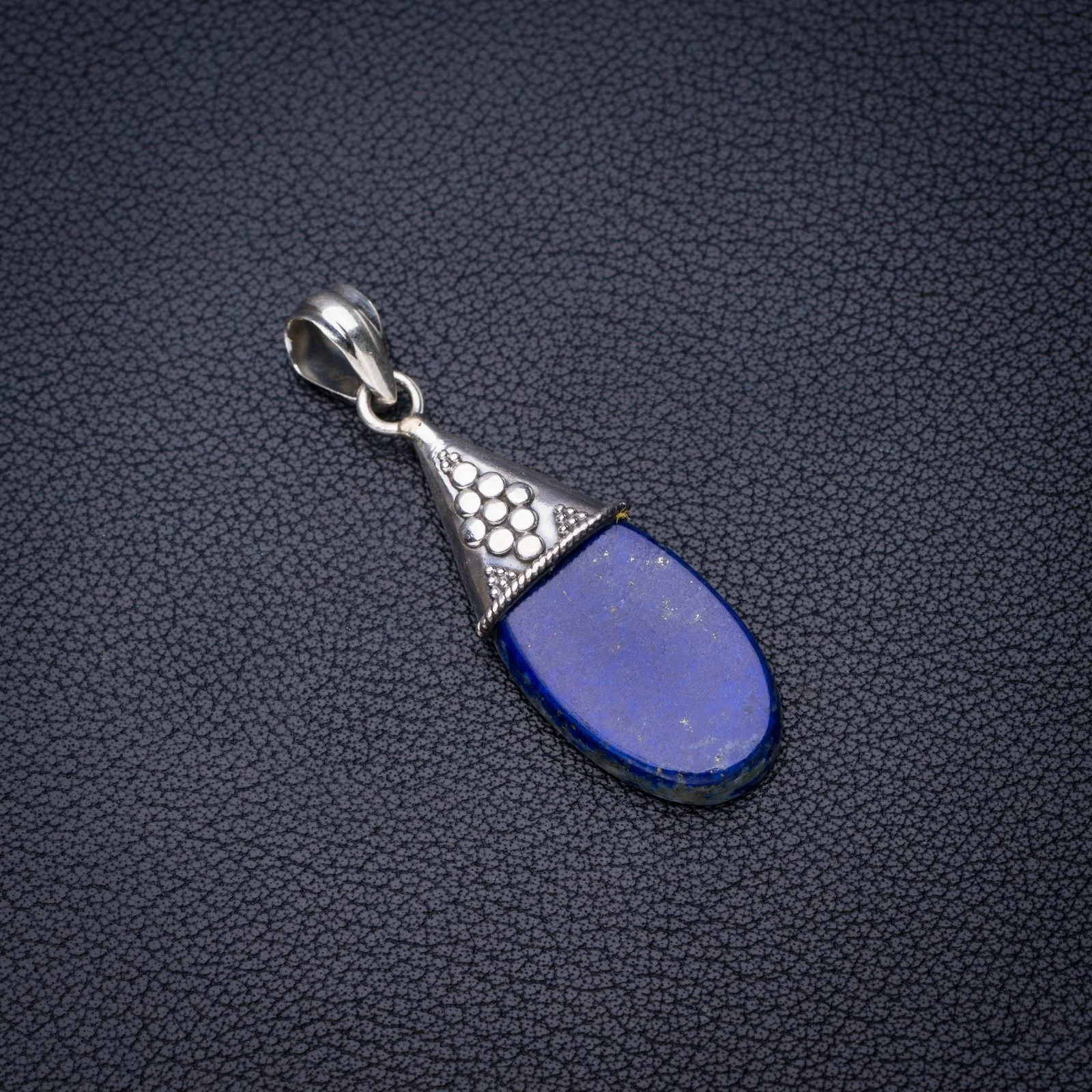 

StarGems Natural Lapis Lazuli Handmade 925 Sterling Silver Pendant 2" E4018