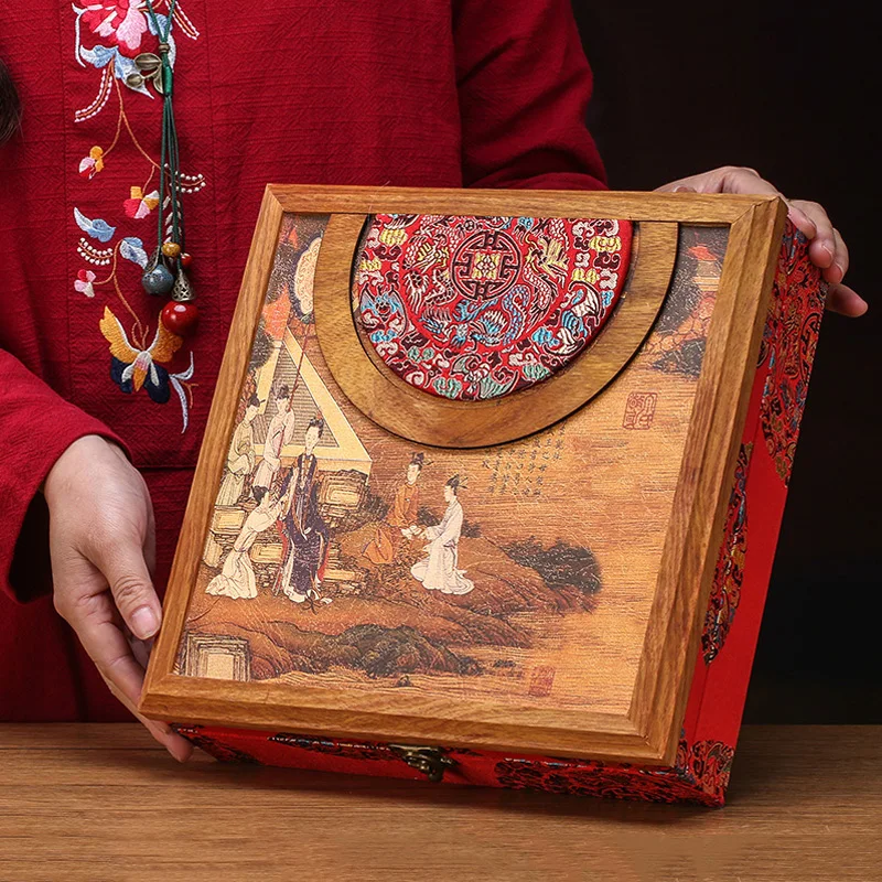 Vintage Wooden Pu'er Storage Boxes Tea Caddy China Kung Fu Tea Set Teaware Gift Seal Box Decor Vintage Tea Box