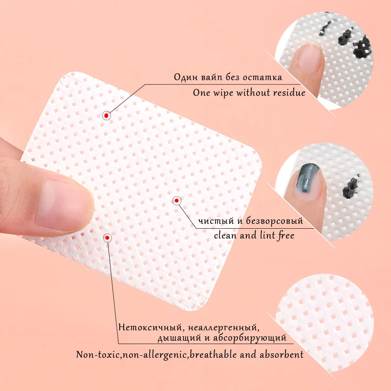 

180pcs Nail Polish Remover Cotton Wipes UV Gel Tips Remover Cleaner Paper Pad Nails Polish Art Cleaning Manicure Tools