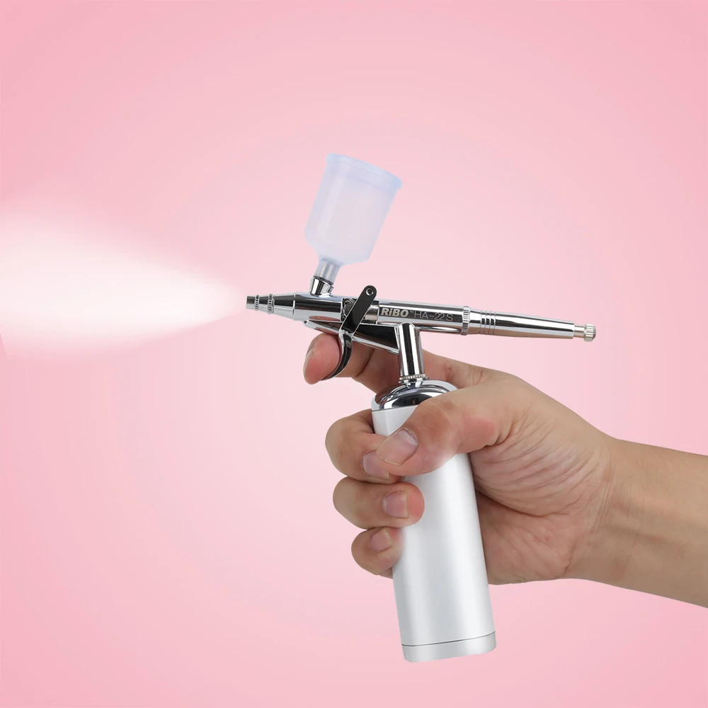 Imagem -05 - Aerógrafo sem Fio Recarregável com Compressor Grupo Cosmético Pessoal Facial Pele Cuidados com os Cabelos Preto Barbeiro Casa Faça Você Mesmo Lady Gift