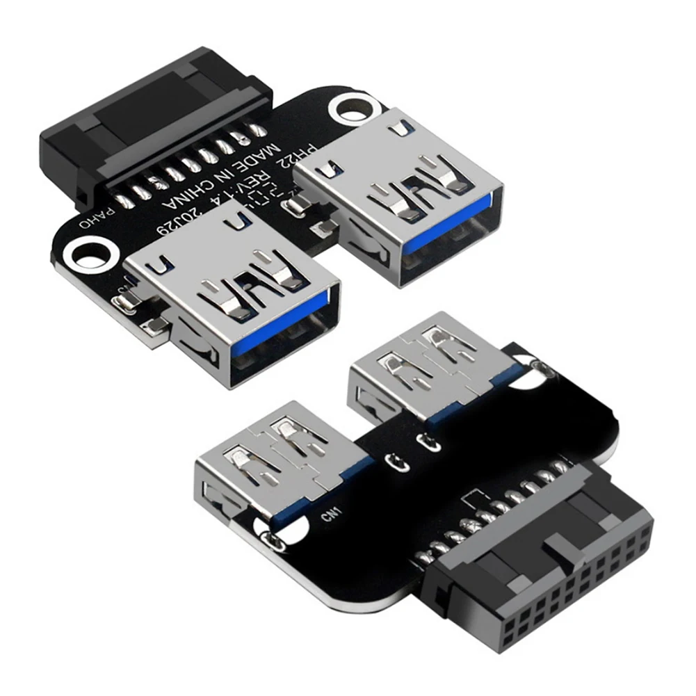 USB 3.0 Motherboard Adapter USB 3.0 19 20 Pin Female to Dual USB 3.0 Female Converter Strong Anti-Interferenc Adapter Splitter