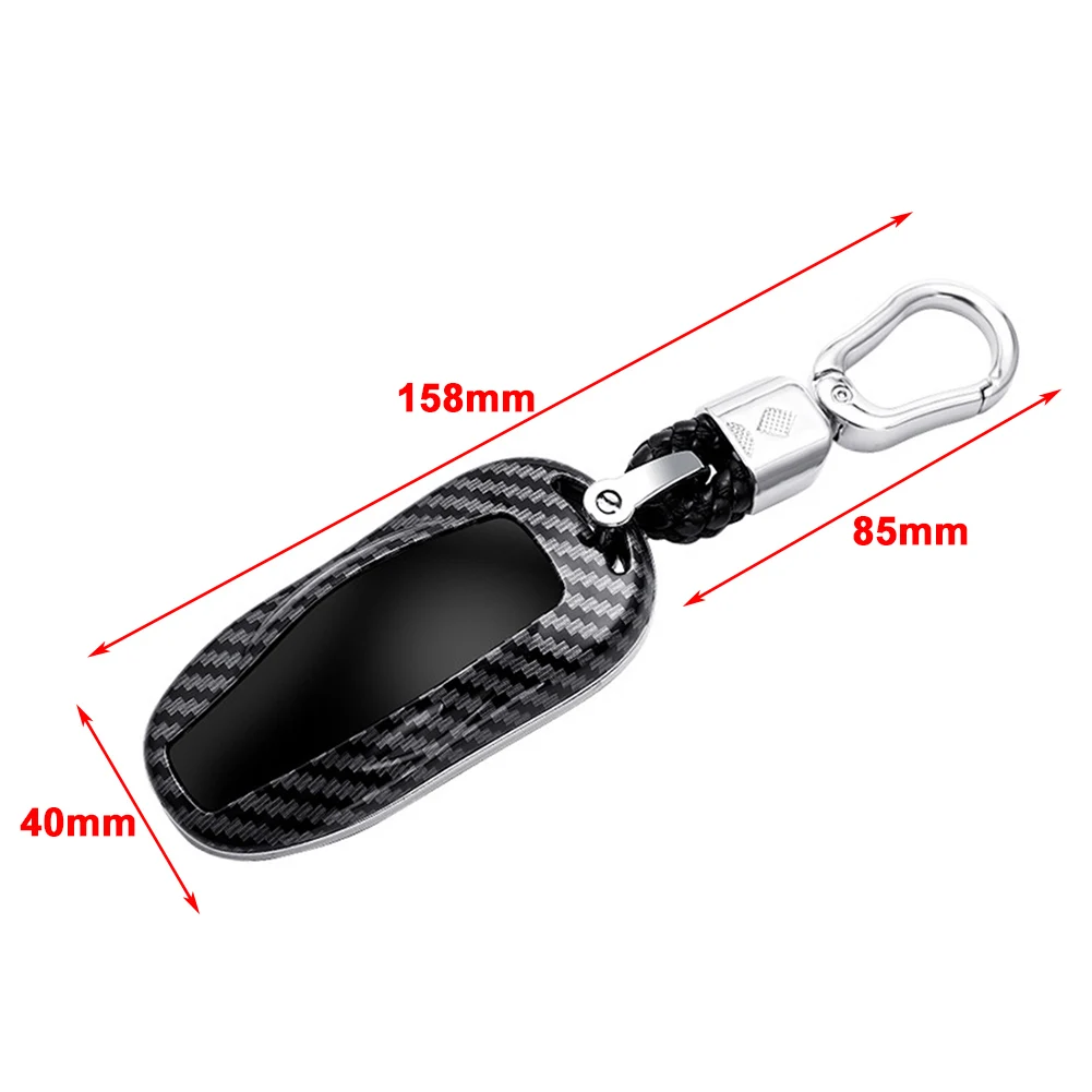 Koolstofvezel Stijl Auto Smart Key Fob Case Beschermhoes Accessoires Voor Tesla Model 3 2018-2019 Model S 2012-2019