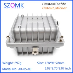 128*94*78mm custom aluminium electronics enclosure amplifier die cast aluminum case IP67 signal project housing box