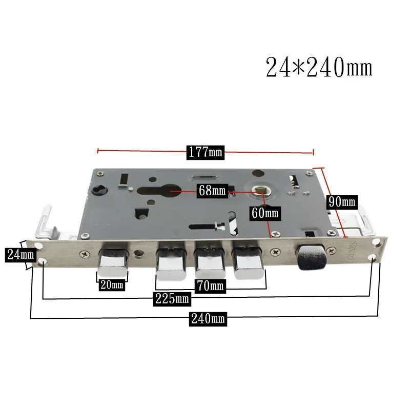 Security Anti-Theft Door Lock Body Indoor Bedroom Living Room Mechanical Vintage Door Lock Mortise Fittings Size 60-68