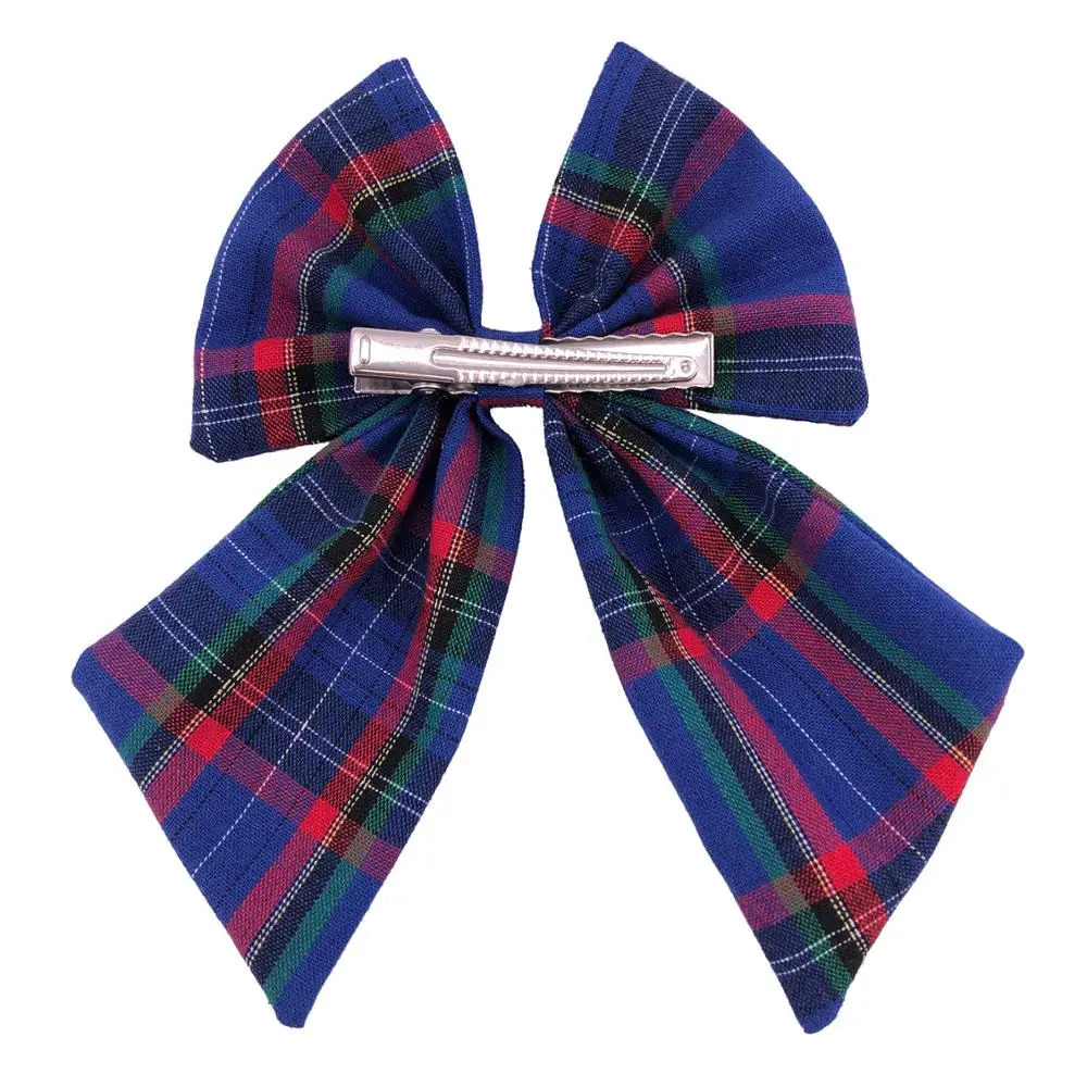 Large Tartan Hair Bows Clips for Baby Girls Teens Preppy Plaid Hair Bow Barrettes Accessories Christmas Gifts