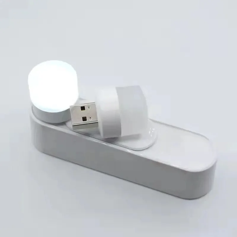 2PCS/set Portable USB Plug Lamp Charging USB Eye Protection Small Book Lamps Reading Light Small Round Night Light