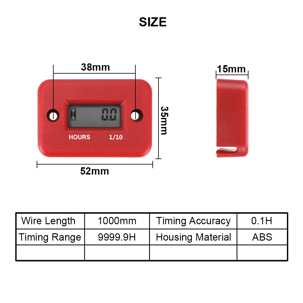 Waterproof Digital Hour Meter LCD Display For Motorcycle ATV Gasoline Marine Snowmobile Engine Gauge Hour Meter