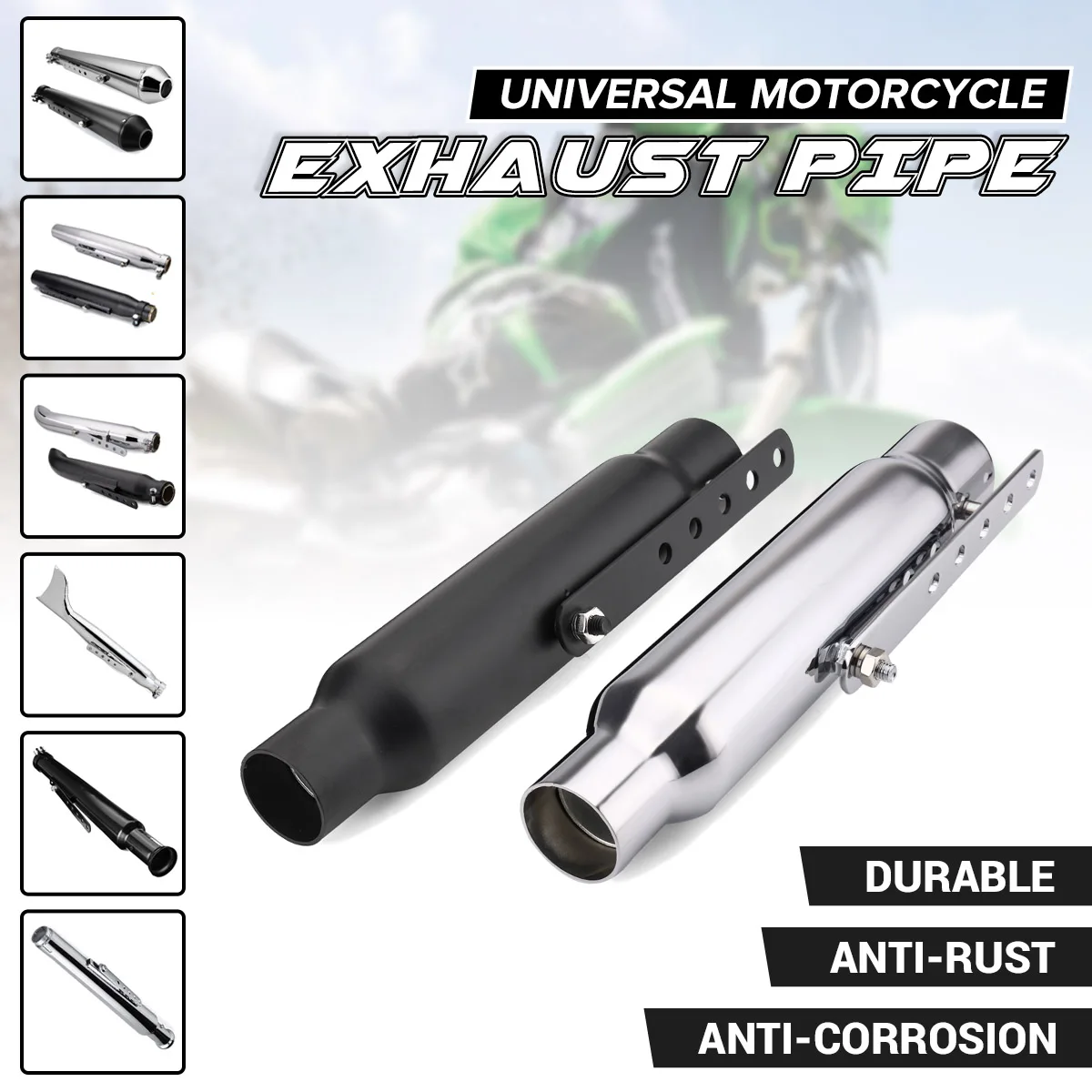 Universal Motorcycle Exhaust Pipe Muffler Exhaust Tip Vintage Rear Pipe Tail Tube For Suzuki/Yamaha/Honda