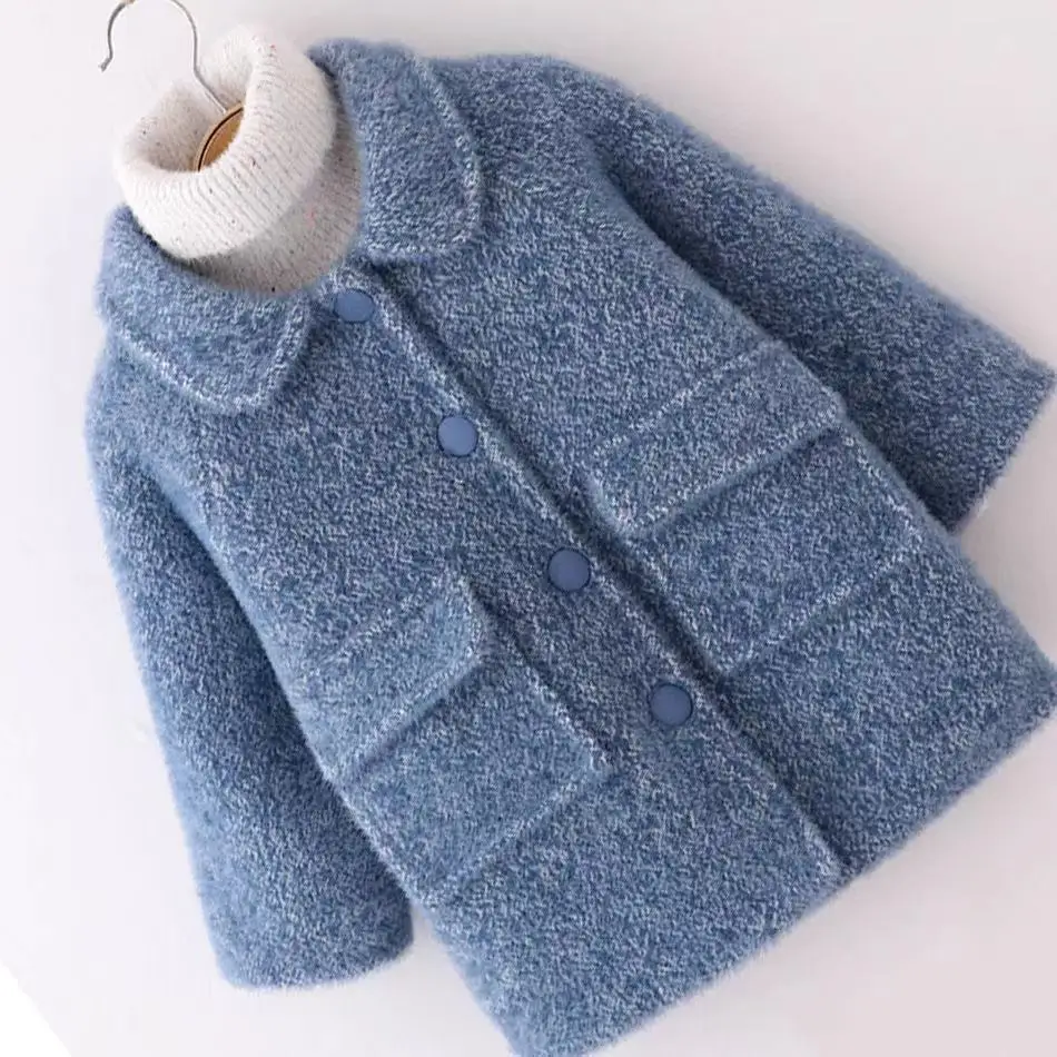 Girls' Coat Kids Jacket Underwear 2023 Plus Velvet Thicken Warm Winter Autumn School Cotton Tops Fleece Children's Clothing