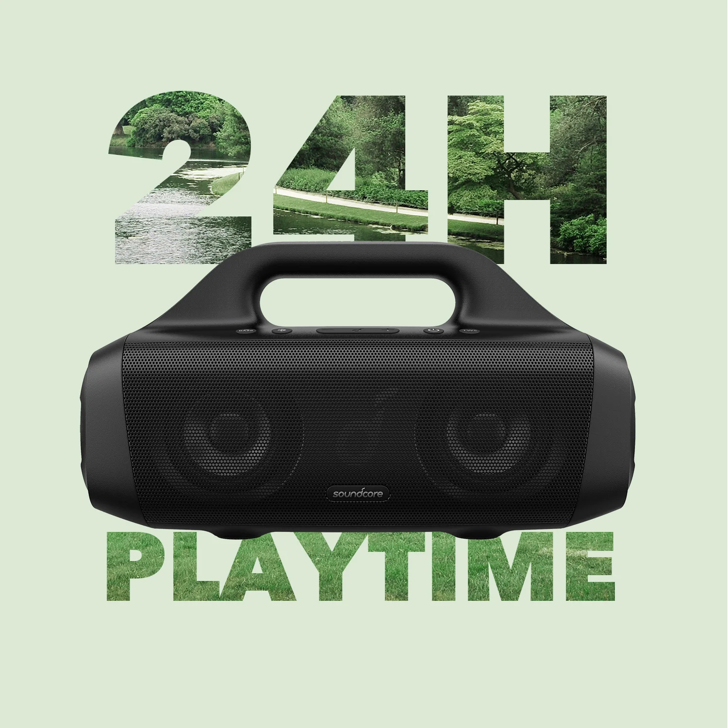 Neuer Sound core Motion Boom Outdoor-Bluetooth-Lautsprecher mit Titan-Treibern, Bassup-Technologie, IPX7 wasserdicht, 24h Spielzeit