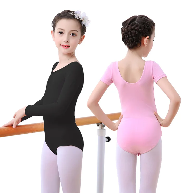 Children's Dancing Dress Exercise Clothing Long-Sleeved Girls' Grading Suit Cotton Shapewear Gym Outfit One-Piece