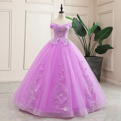 Vestido De fiesta De quinceañera púrpura 100%, foto real, clásico, De baile, De lujo, talla grande