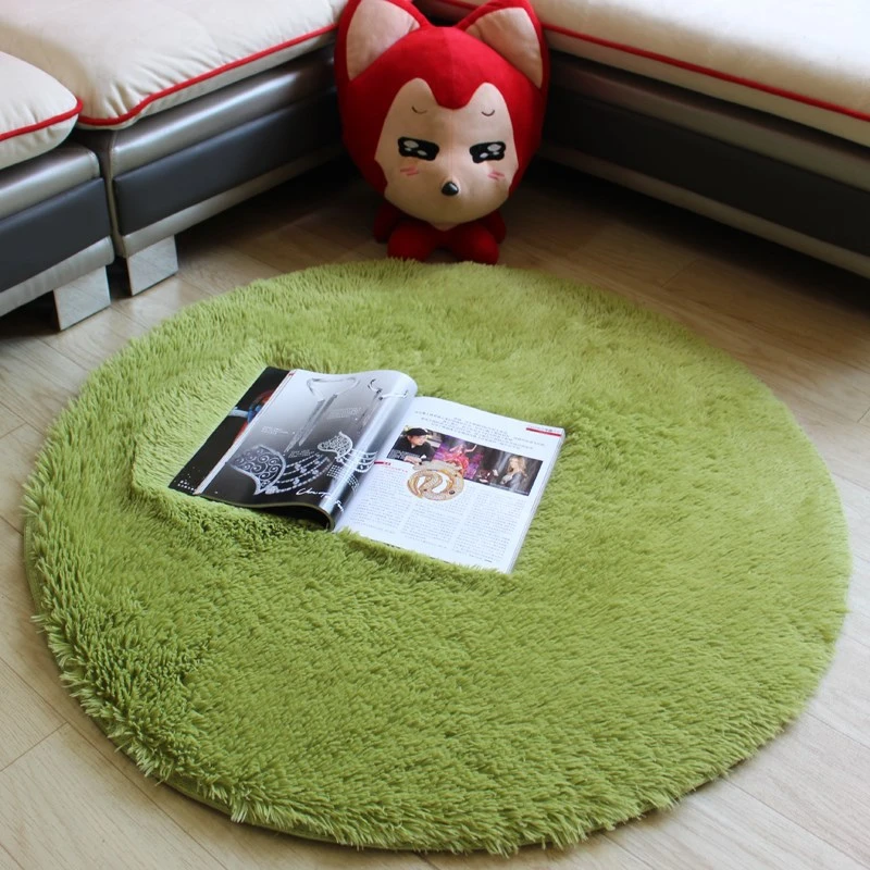 Rainbow Fluffy Round Rug Carpets Living Room Decor Faux Fur Rugs Kids Room Long Plush Rugs for Bedroom Shaggy Rug Modern Mats