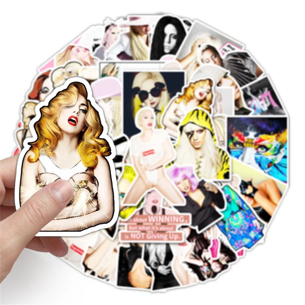 10/30/50PCS Lady Gaga Sexy Female Graffiti Waterproof Sticker Suitcase Notebook Refrigerator Skateboard Helmet WaterCupWholesale