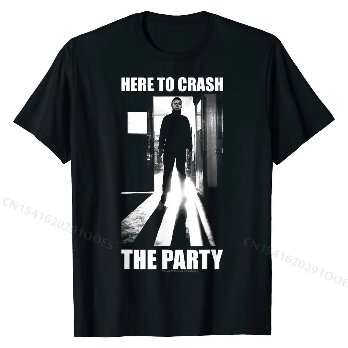 

Halloween Michael Myers Here To Crash The Party T-Shirt 3D Printed T Shirt Tops Shirts for Men Fashion Cotton Casual Tshirts