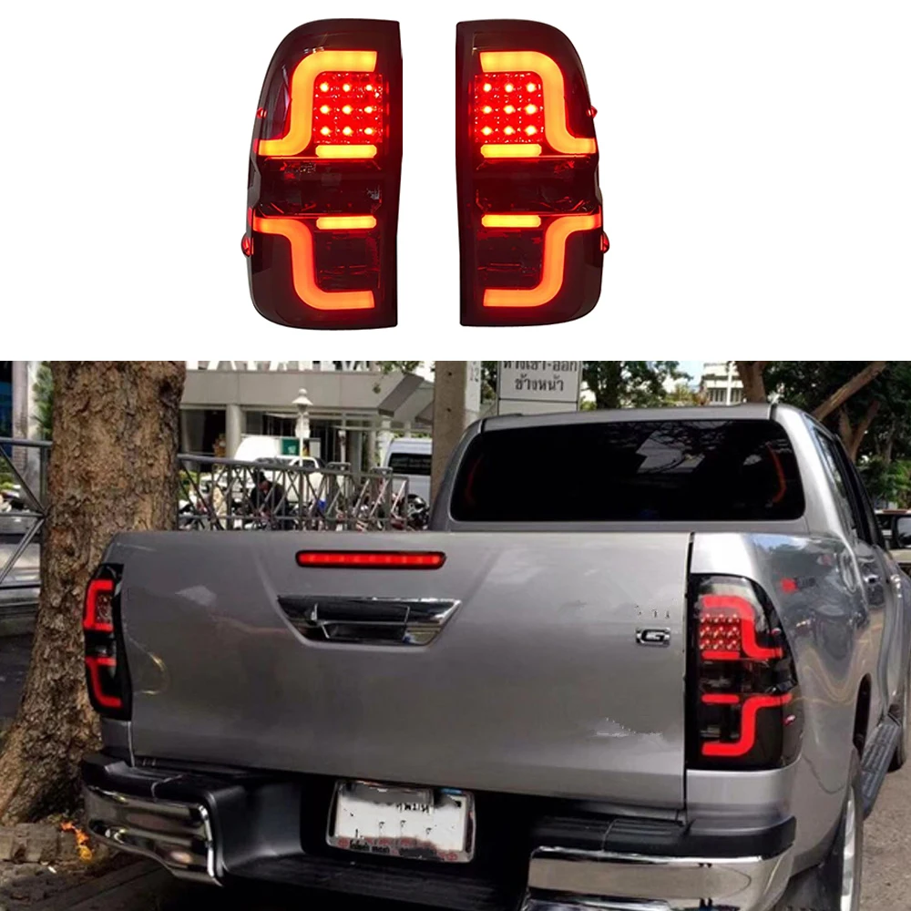 

Car Tail Light Fit For Toyota Hilux Vigo Revo Rocco 2008-2020 Rear Fog Signal Lamp LED Taillight Pickup 4x4 Auto Parts