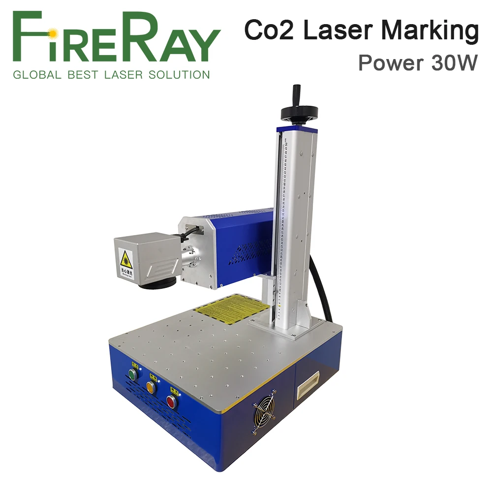 Fireray-ポータブルレーザー彫刻機10.6um co2,亜鉛メッキ装置,10mmレンズ付き,210x210mm