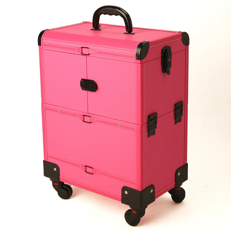 Makeup Artist Manicure Suitcases Folding Vintage Big Suitcase With Wheels Travel Rolling Hand Luxury Luggage-Bags Trolley Case