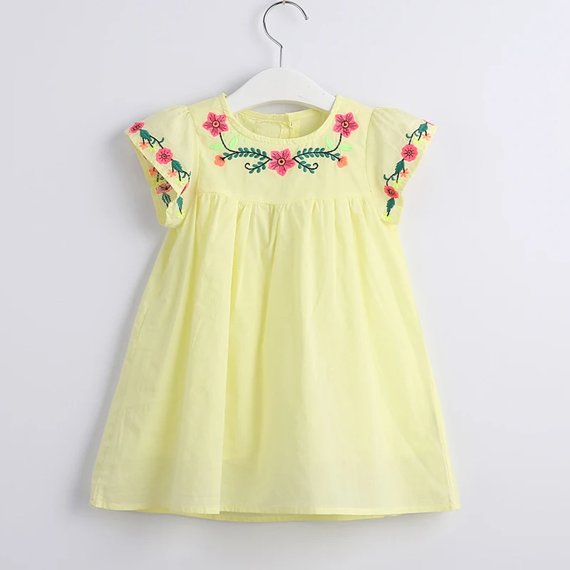 Summer Girl Dress 2021 Embroidered Fancy Princess Dresses For Girls Little Flying Sleeve Children\'S Clothing Baby Kids Clothes