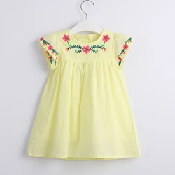 Summer Girl Dress 2021 Embroidered Fancy Princess Dresses For Girls Little Flying Sleeve Children'S Clothing Baby Kids Clothes