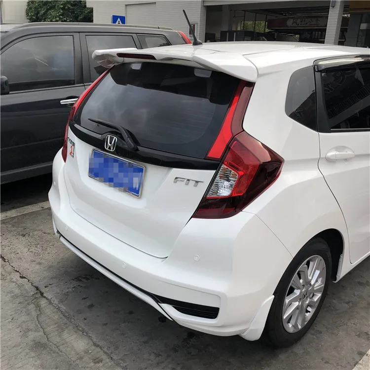 For HONDA FIT Spoiler 2018-2019 jazz spoiler RSDLD High Quality ABS Material Car Rear Wing Primer Color Rear Spoiler