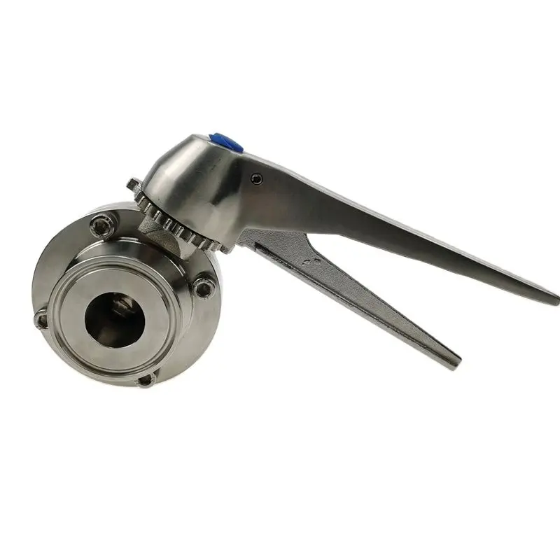 

Сверхмощный санитарный клапан-бабочка с тройным зажимом 1 дюйм 1,5 дюйма, наружный диаметр 50,5 мм, SS304, триггерная ручка, кремний/EPDM