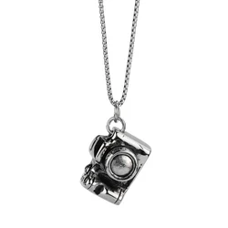 Stainless Steel Men's SLR Camera Hip Hop Men's Punk Rock Pendant Necklace Jewelry Gift For Children