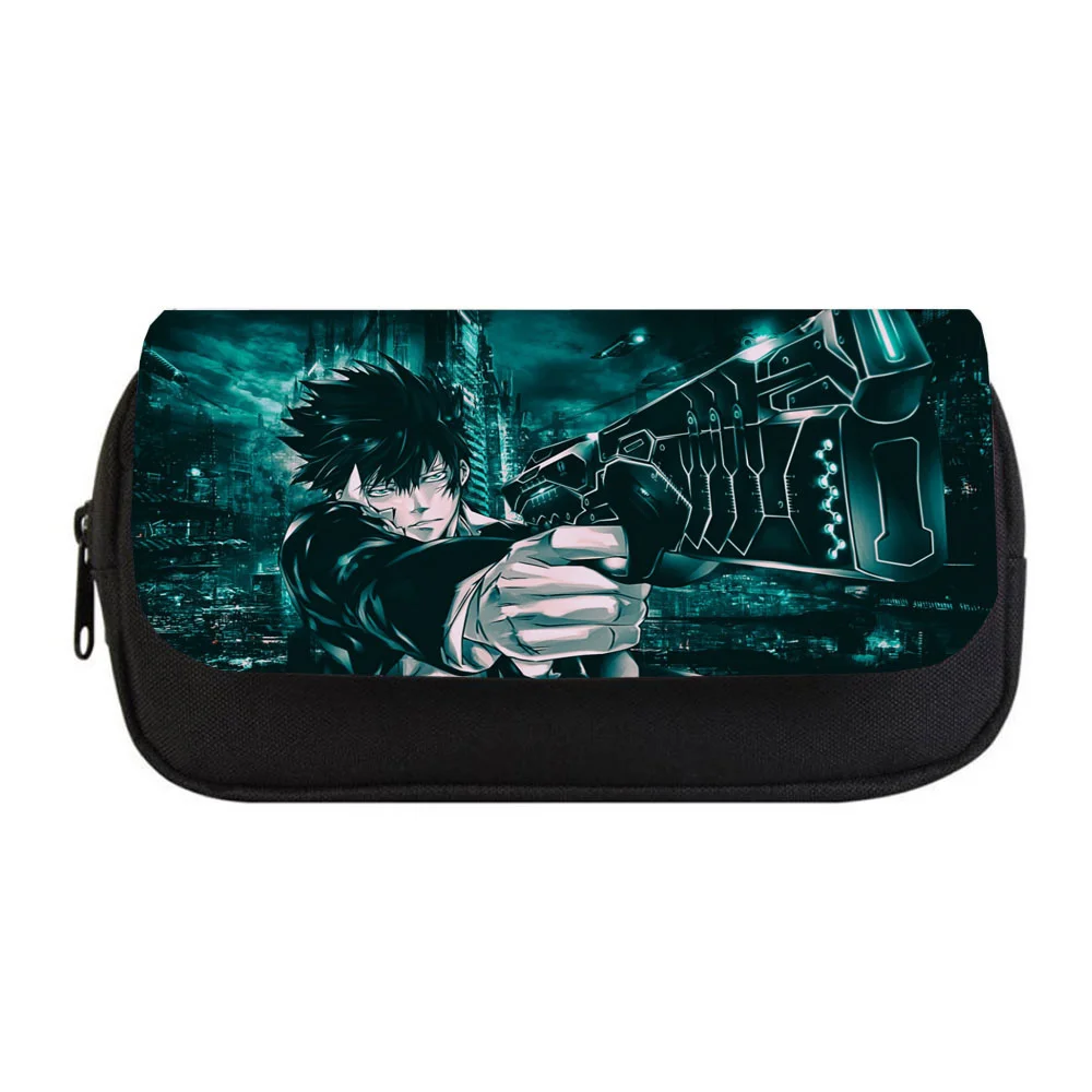 

Student Pencil case Anime Psycho-Pass Pencil bag Women Makeup Bag Child boys girls Pencil Case Double Zipper pencil Bag